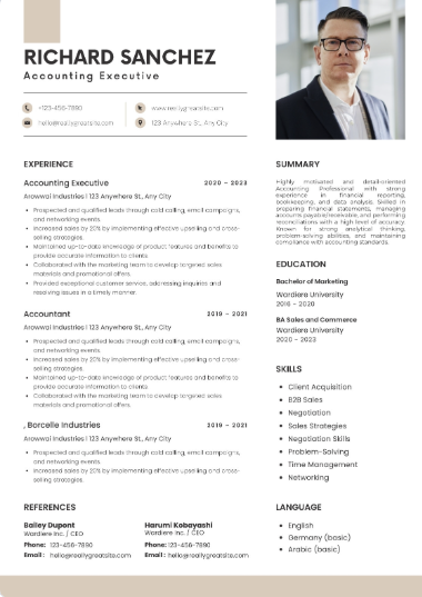 Professional CV Sample 53